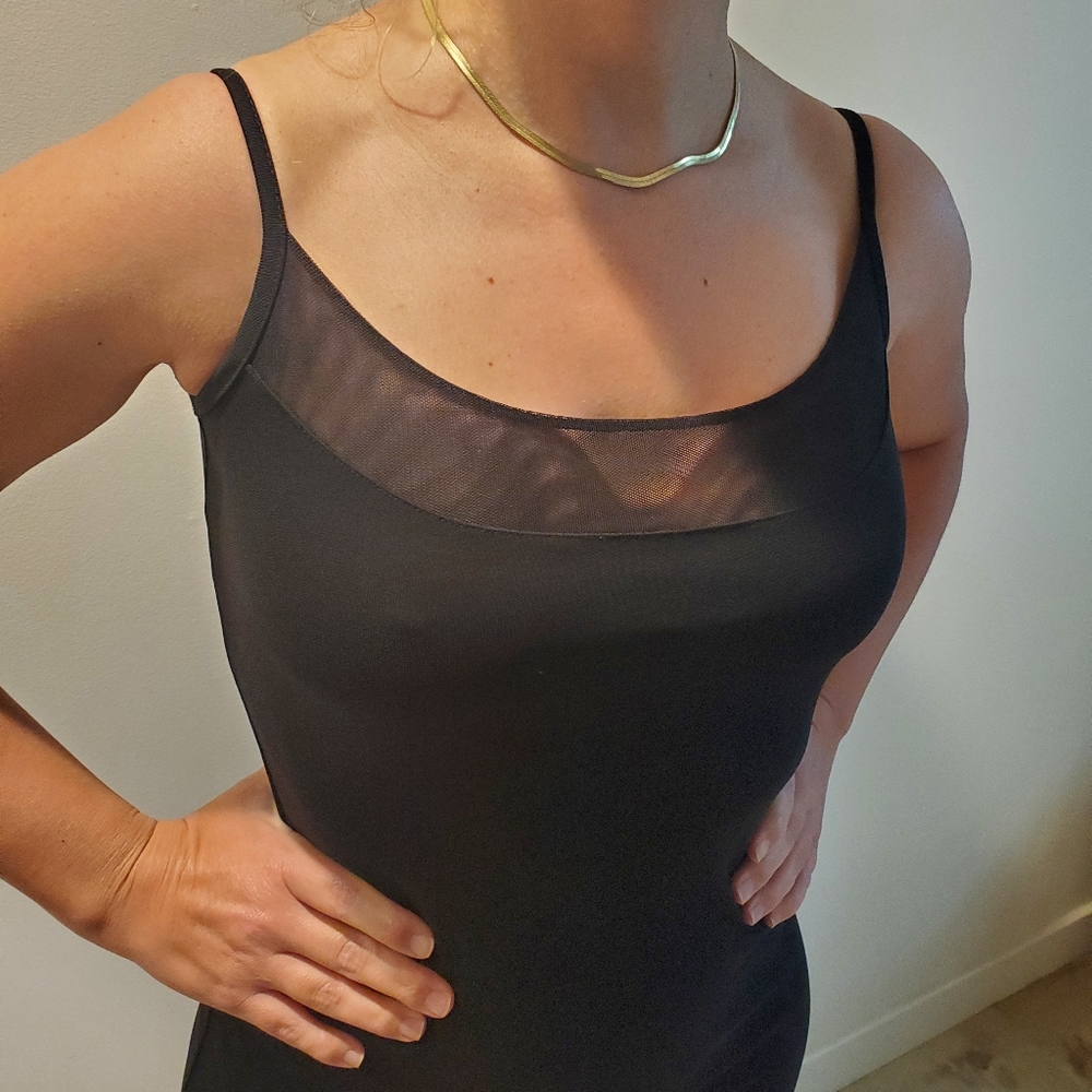 Vintage 90s Y2k DKNY Donna Karen mesh panel dress